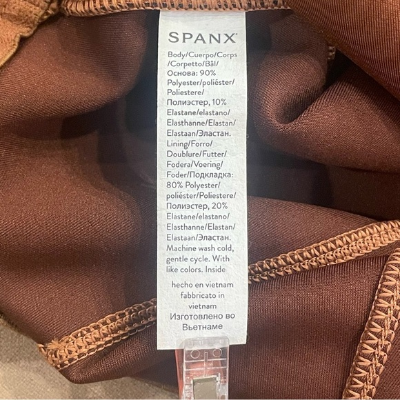 SPANX Faux Suede Pull On Flare Pants Rich Caramel Size Medium New With Tag - Picture 10 of 13